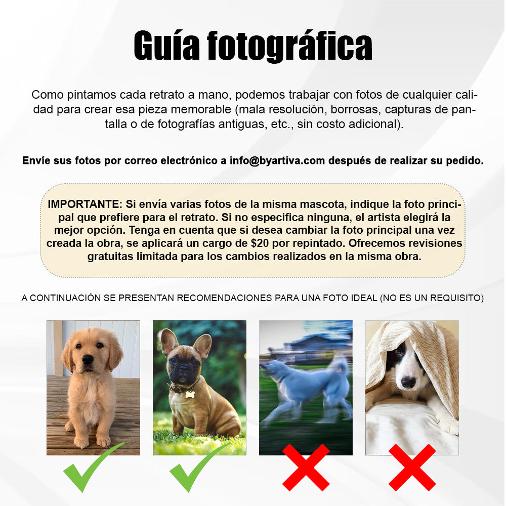 Retrato de mascota personalizado al carbón - Hecho a mano (Solo para WhatsApp)