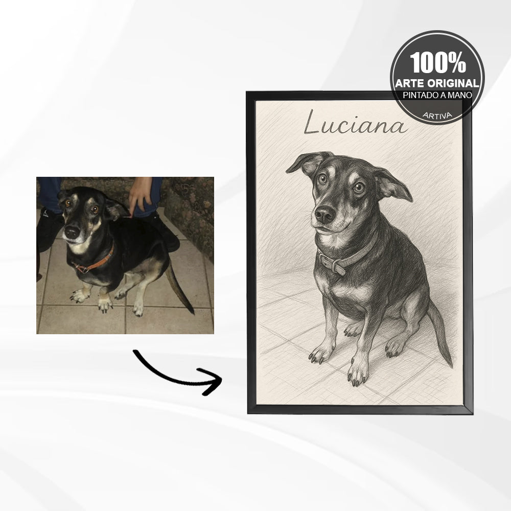 Retrato de mascota personalizado al carbón - Hecho a mano (Solo para WhatsApp)