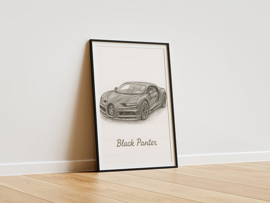 Custom Car Drawing Personalised Portrait Charcoal - Handmade