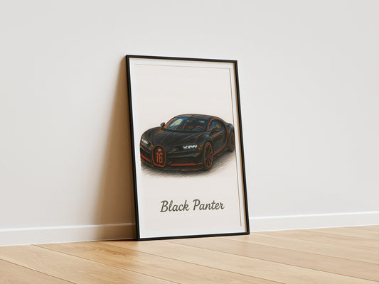 Custom Car Drawing Personalised Portrait Charcoal (Color Details) - Handmade