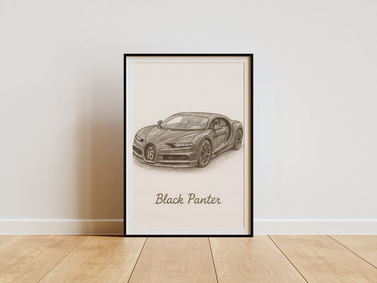 Custom Car Drawing Personalised Portrait Charcoal - Handmade