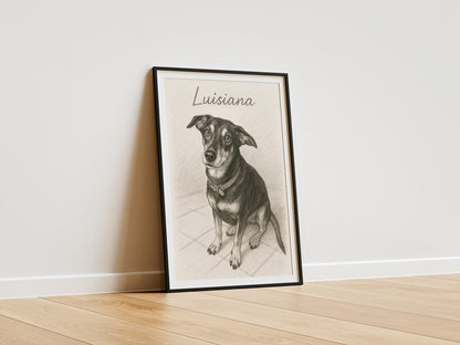Retrato de mascota personalizado al carbón - Hecho a mano (Solo para WhatsApp)